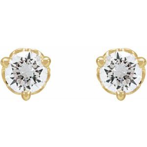 14K Yellow Gold 1/5 CT Lab-Grown Diamond Scroll Earrings