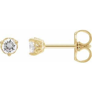 14K Yellow Gold 1/5 CTW Natural Diamond Scroll Earrings