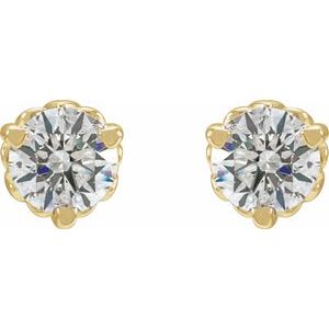 14K Yellow Gold 1/3 CTW Lab-Grown Diamond Fleur-de-Lis Earrings
