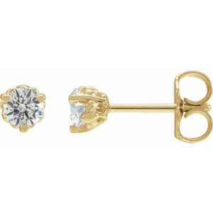 14K Yellow Gold 1/3 CTW Lab-Grown Diamond Fleur-de-Lis Earrings