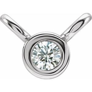 Platinum .02 CT Lab-Grown Diamond Bezel-Set Necklace Center