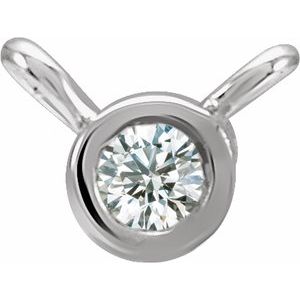 Platinum .03 CT Lab-Grown Diamond Bezel-Set Necklace Center