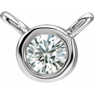 Platinum .06 CT Lab-Grown Diamond Bezel-Set Necklace Center
