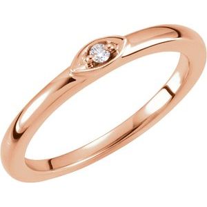 14K Rose Gold .02 CTW Natural Diamond Stackable Ring