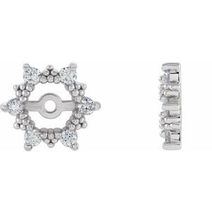 14K White Gold 1/5 CTW Diamond Earring Jackets with 4.5mm ID