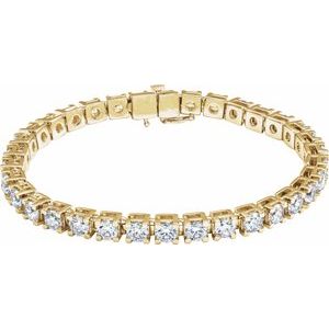 14K Yellow Gold 10 CTW Lab-Grown Diamond Line 7 1/4" Bracelet
