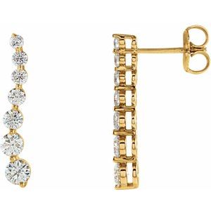 14K Yellow Gold Journey Diamond Earrings