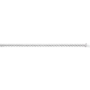 14K White Gold 2 CTW Natural Diamond Bezel-Set Line 7" Bracelet – image 2