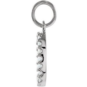 14K White Gold .08 CTW Natural Diamond Numeral 0 Charm/Pendant – image 3