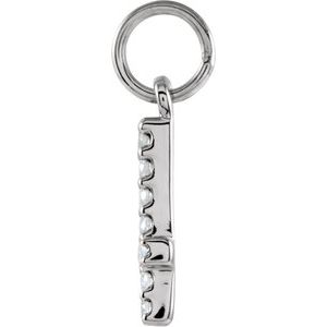 14K White Gold .07 CTW Natural Diamond Numeral 4 Charm/Pendant – image 3