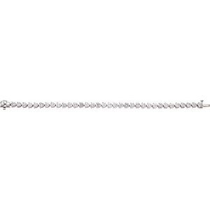 18K White Gold 12 CTW Natural Diamond Line 7 1/4" Bracelet