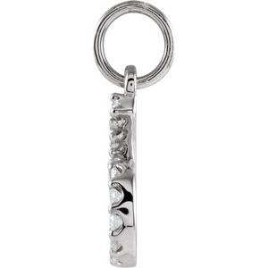 14K White Gold .07 CTW Natural Diamond Numeral 6 Charm/Pendant – image 3
