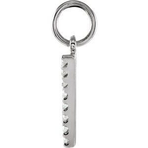 14K White Gold .06 CTW Natural Diamond Numeral 7 Charm/Pendant – image 3