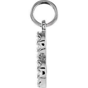 14K White Gold .08 CTW Natural Diamond Numeral 8 Charm/Pendant – image 3