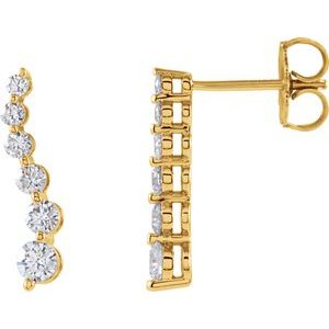 14K Yellow Gold 1/2 CTW Natural Diamond Journey Earrings