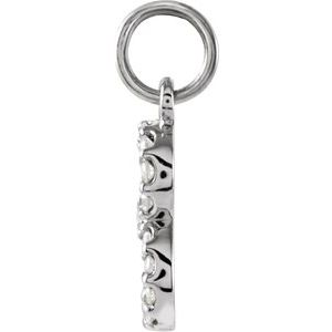 14K White Gold .06 CTW Natural Diamond Numeral 3 Charm/Pendant – image 3