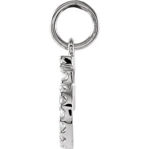 14K White Gold .08 CTW Natural Diamond Numeral 5 Charm/Pendant – image 3
