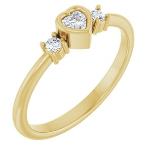 14K Yellow Gold 1/6 CTW Natural Diamond Ring