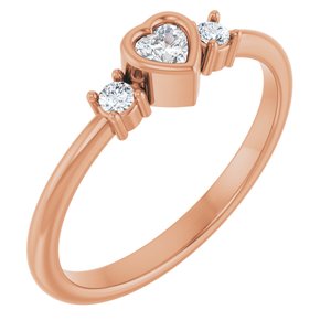 14K Rose Gold 1/6 CTW Natural Diamond Ring