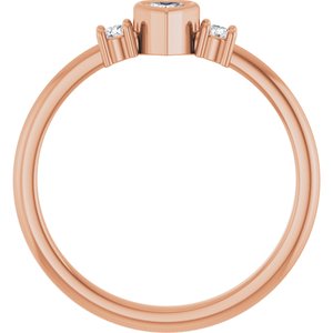 14K Rose Gold 1/6 CTW Natural Diamond Ring