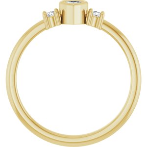 14K Yellow Gold 1/6 CTW Natural Diamond Ring