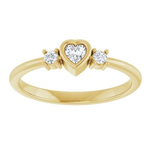 14K Yellow Gold 1/6 CTW Natural Diamond Ring