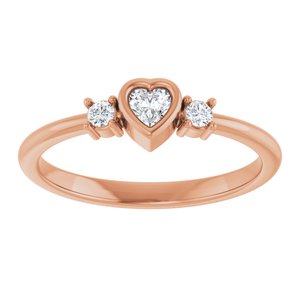 14K Rose Gold 1/6 CTW Natural Diamond Ring