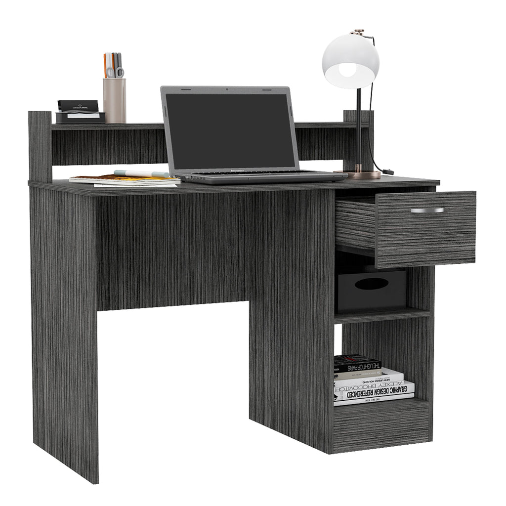 Charlotte Computer Desk with 2 Storage Shelves and Drawer
