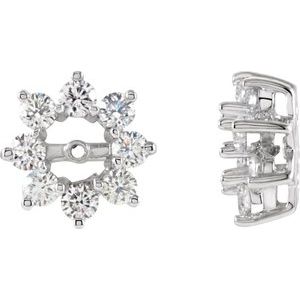 14K White Gold 1 1/8 CTW Diamond Earring Jackets with 4.5mm ID