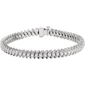 14K White Gold 1 1/5 CTW Natural Diamond Line 7 1/4" Bracelet
