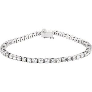 14K White Gold 3 1/2 CTW Lab-Grown Diamond Line 7 1/4" Bracelet