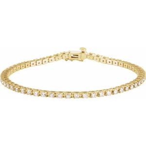 14K Yellow Gold 2 1/4 CTW Natural Diamond Line 7 1/4" Line Bracelet