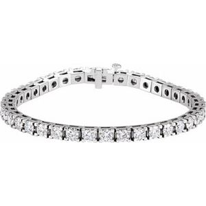 14K White Gold 9 1/6 CTW Natural Diamond Line 7 1/4" Bracelet