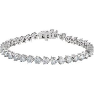 18K White Gold 12 CTW Natural Diamond Line 7 1/4" Bracelet