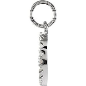 14K White Gold .08 CTW Natural Diamond Numeral 9 Charm/Pendant – image 3