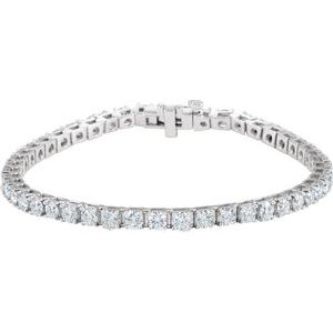 18K White Gold 7 CTW Natural Diamond Line 7 1/4" Bracelet