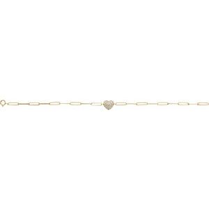 Accented Heart Paperclip-Style Bracelet