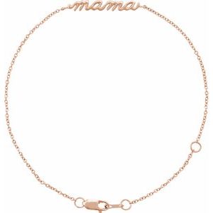 14K Rose Mama 6 1/2-7 1/2" Bracelet