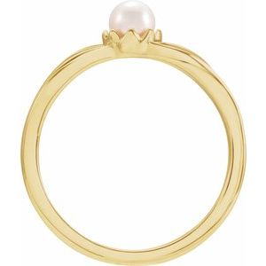 14K Yellow Gold Cultured Freshwater Pearl Ring