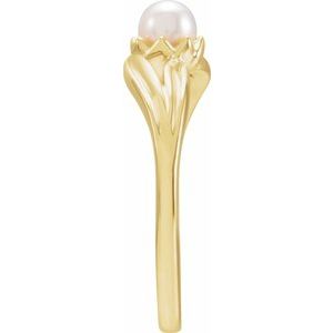 14K Yellow Gold Cultured Freshwater Pearl Ring