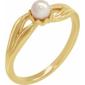 14K Yellow Gold Cultured Freshwater Pearl Ring
