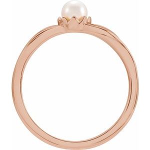 14K Rose Gold Cultured Freshwater Pearl Ring