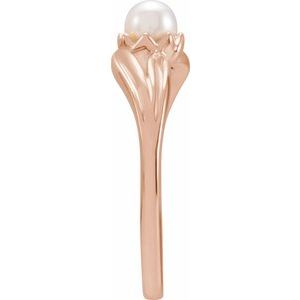 14K Rose Gold Cultured Freshwater Pearl Ring