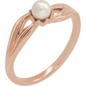14K Rose Gold Cultured Freshwater Pearl Ring
