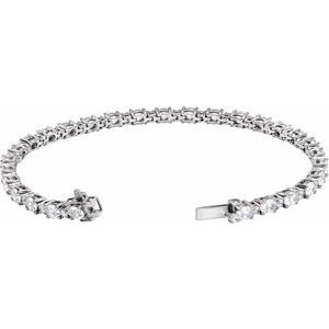 14K White Gold 5 1/2 CTW Lab-Grown Diamond Line 7" Bracelet