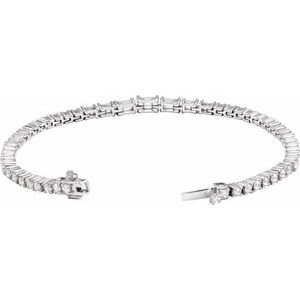 14K White Gold 4 5/8 CTW Lab-Grown Diamond Line 7" Bracelet