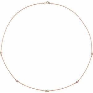 14K Rose Gold 1/4 CTW Natural Diamond 5-Station 18" Necklace