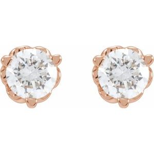 14K Rose Gold 1/5 CTW Lab-Grown Diamond Infinity-Inspired Earrings