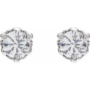 Platinum 3/8 CTW Natural Diamond Infinity-Inspired Earrings