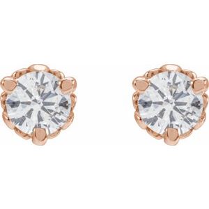 14K Rose Gold 1/2 CTW Lab-Grown Diamond Infinity-Inspired Earrings